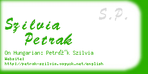 szilvia petrak business card